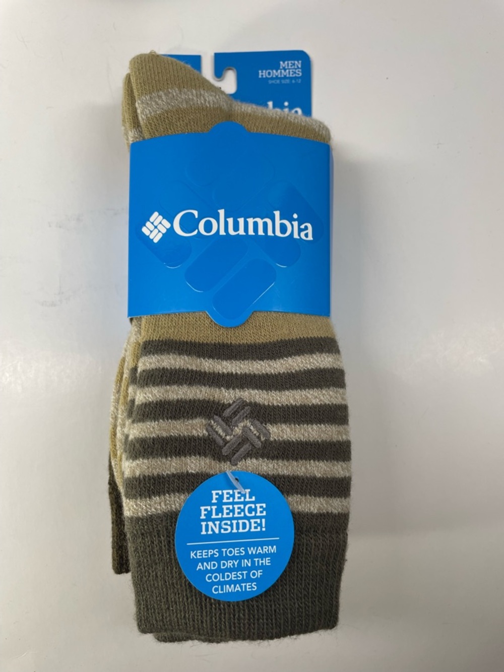 Columbia Men’s lightweight thermals  Fleece-Lined Socks size 6-12 2 pairs pack